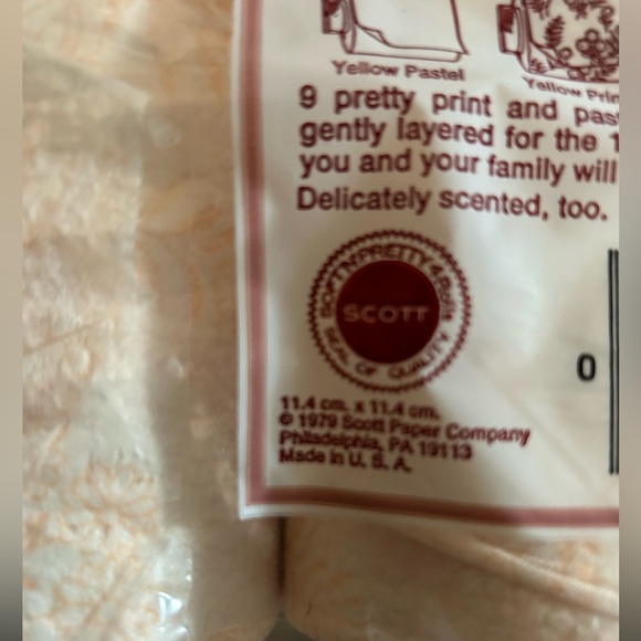 RARE Vintage Scott Soft'n Pretty Toilet Paper 1979 Peach Prints Hummingbird - Picture 2 of 3